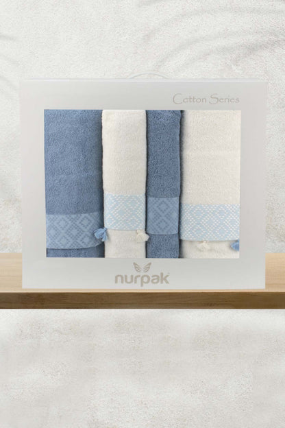 Nurpak Safir 4 Parça Banyo Takımı 50x90 90x150