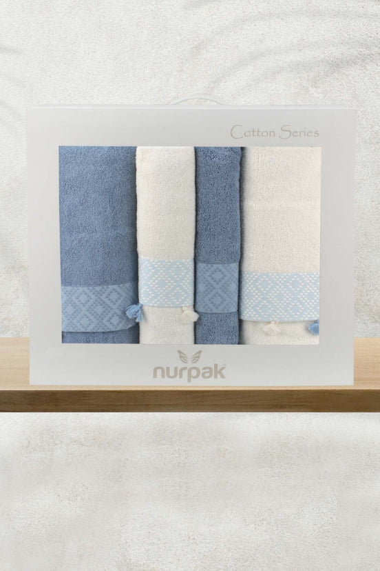 Nurpak Safir 4 Parça Banyo Takımı 50x90 90x150