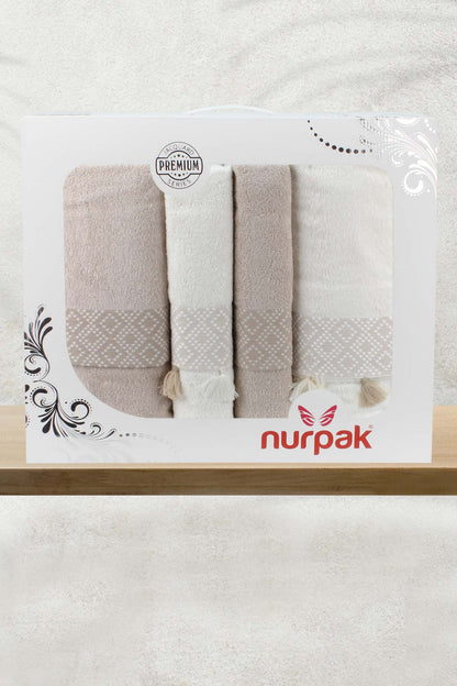 Nurpak Safir 4 Parça Banyo Takımı 50x90 90x150