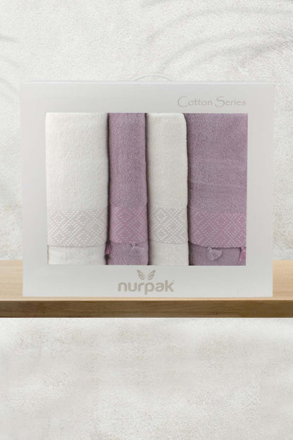 Nurpak Safir 4 Parça Banyo Takımı 50x90 90x150