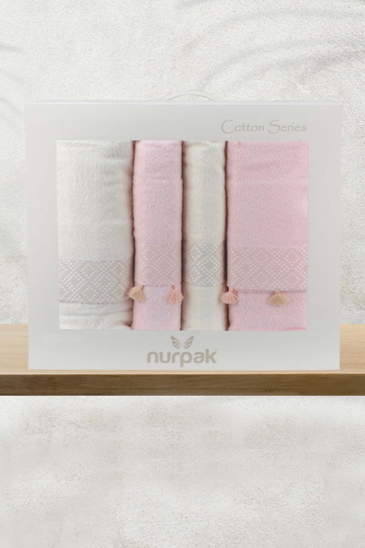 Nurpak Safir 4 Parça Banyo Takımı 50x90 90x150