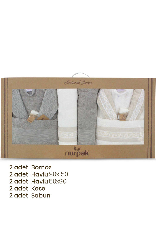 Nurpak Tuana10 Parça Aile Bornoz Seti