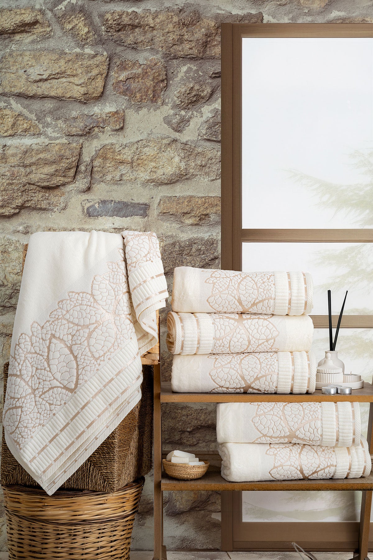 Nurpak Unisex Banyo Havlusu Yaprak 90x150