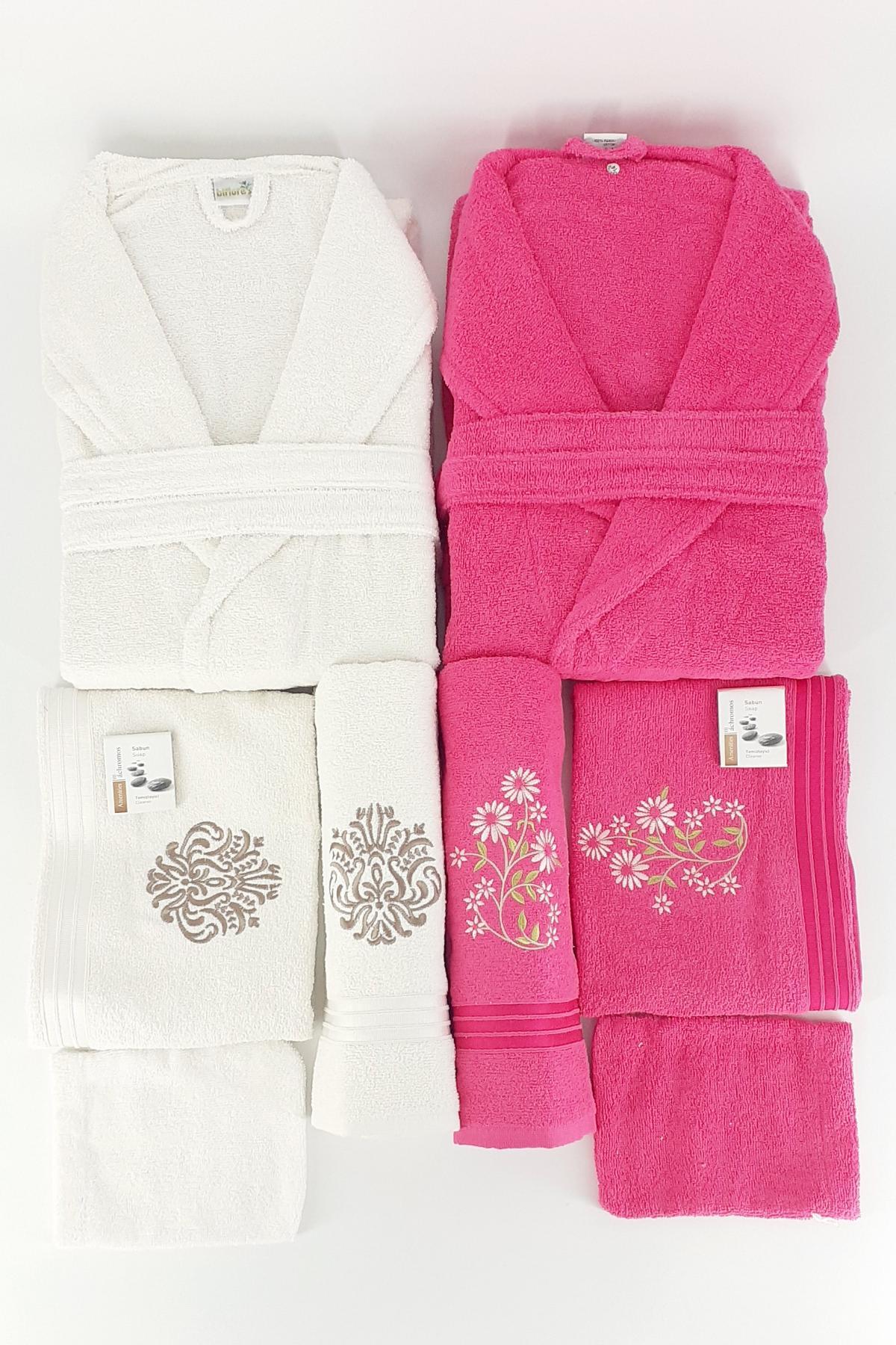 Nurpak Unisex Yetişkin Aile Bornoz Seti Bedesten 10 Parça