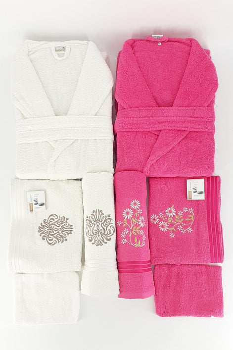 Nurpak Unisex Yetişkin Aile Bornoz Seti Bedesten 10 Parça
