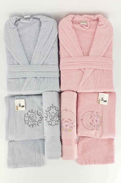Nurpak Unisex Yetişkin Aile Bornoz Seti Bedesten 10 Parça