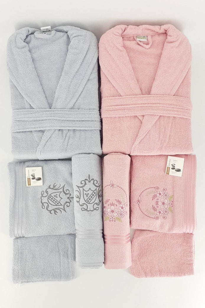 Nurpak Unisex Yetişkin Aile Bornoz Seti Bedesten 10 Parça