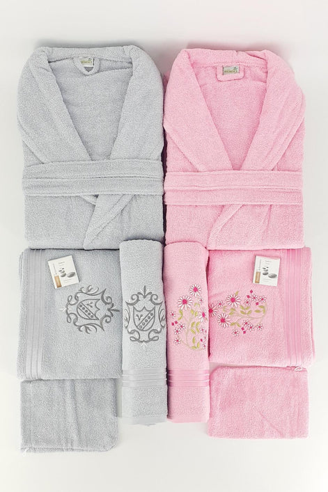 Nurpak Unisex Yetişkin Aile Bornoz Seti Bedesten 10 Parça