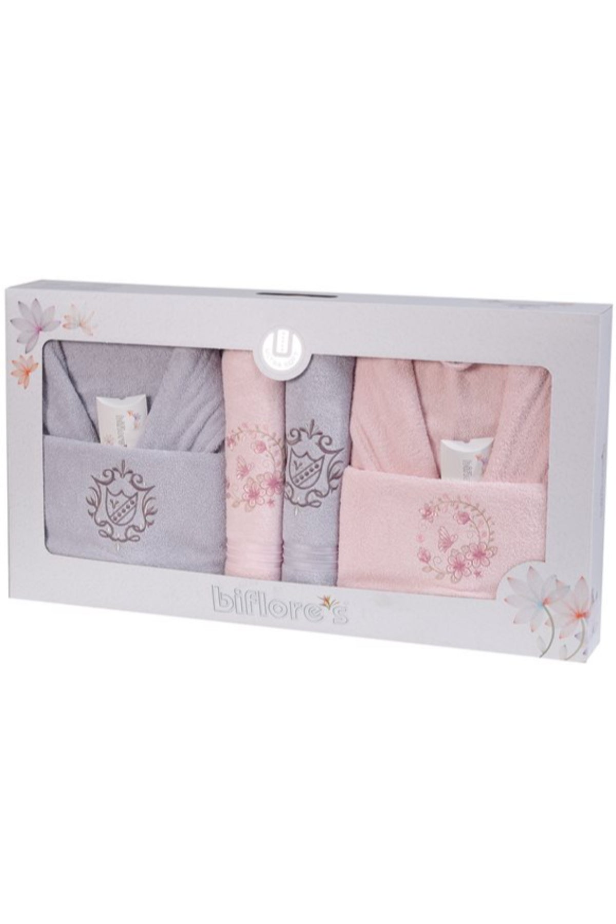 Nurpak Unisex Yetişkin Aile Bornoz Seti Bedesten 10 Parça