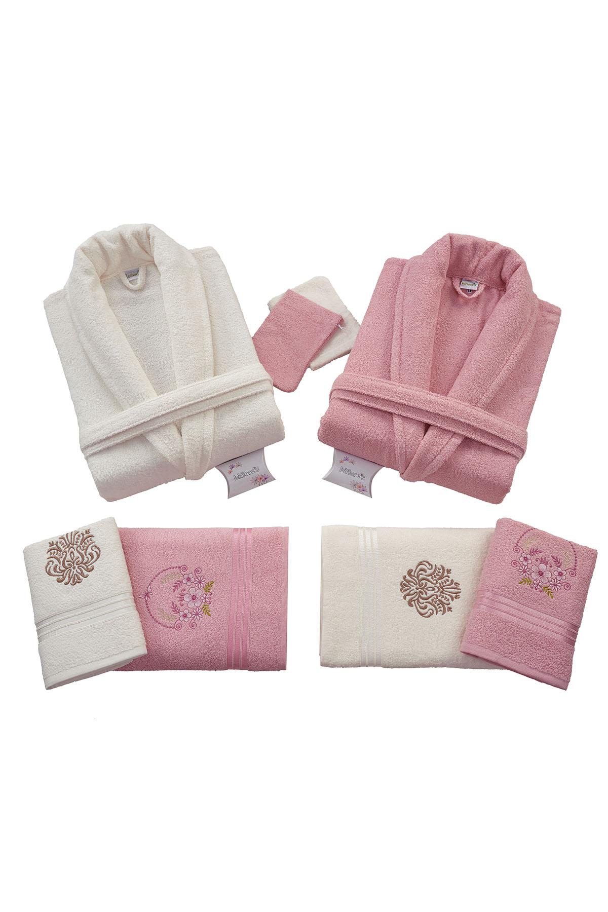 Nurpak Unisex Yetişkin Aile Bornoz Seti Bedesten 10 Parça