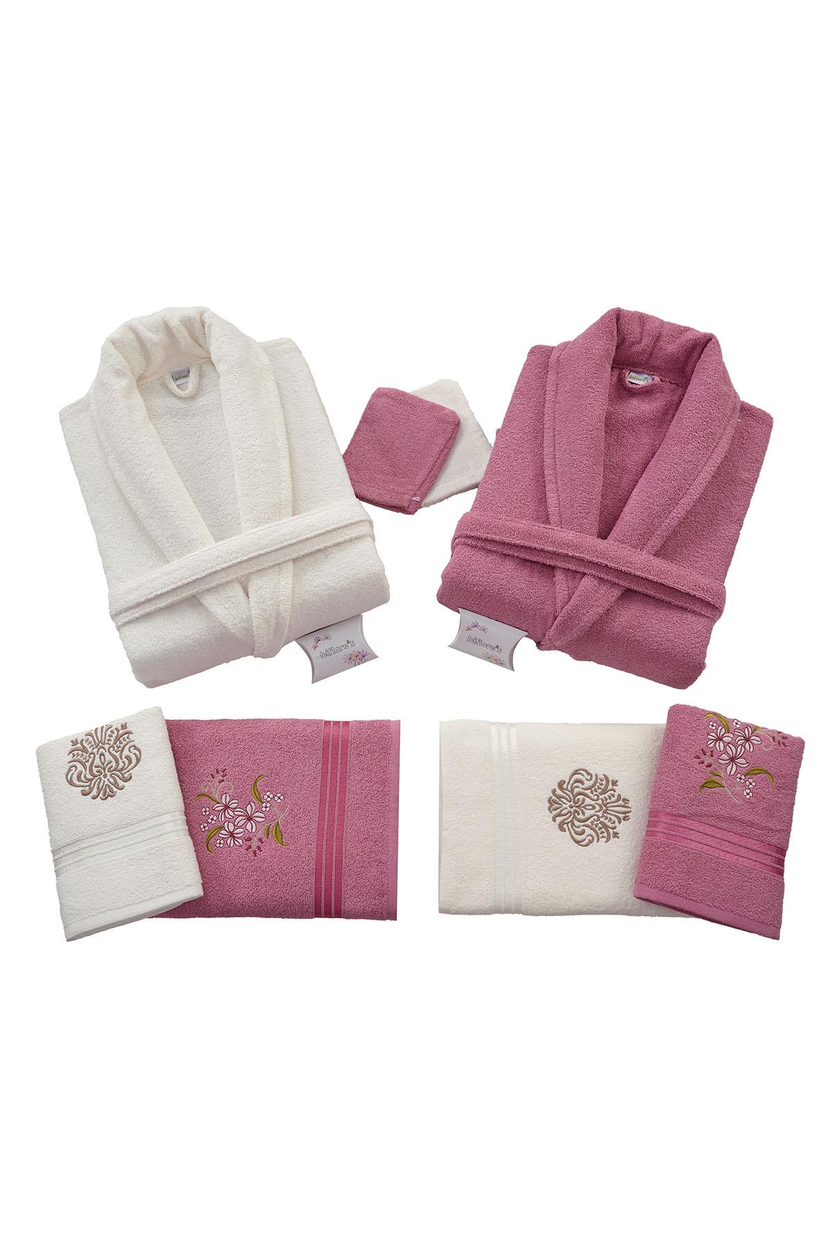 Nurpak Unisex Yetişkin Aile Bornoz Seti Bedesten 10 Parça