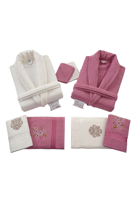 Nurpak Unisex Yetişkin Aile Bornoz Seti Bedesten 10 Parça