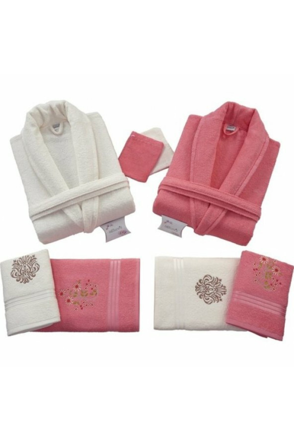 Nurpak Unisex Yetişkin Aile Bornoz Seti Bedesten 10 Parça