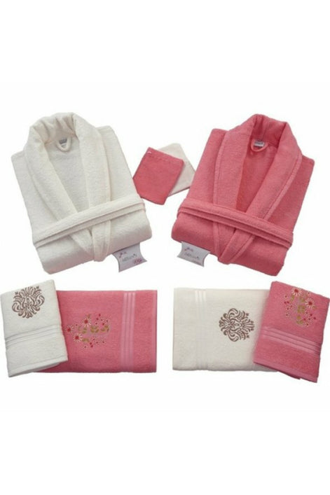 Nurpak Unisex Yetişkin Aile Bornoz Seti Bedesten 10 Parça