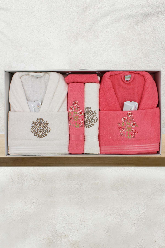 Nurpak Unisex Yetişkin Aile Bornoz Seti Bedesten 10 Parça