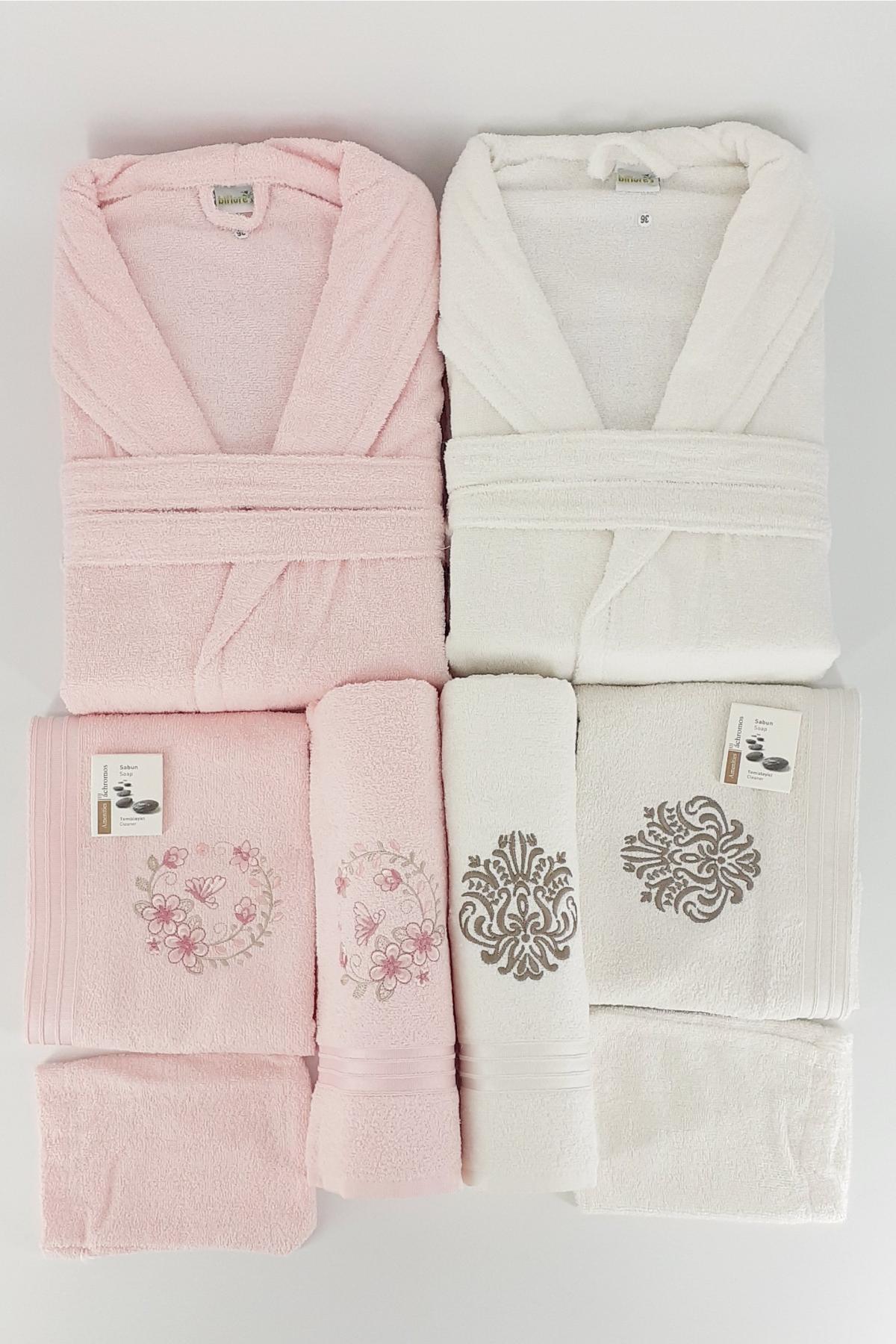 Nurpak Unisex Yetişkin Aile Bornoz Seti Bedesten 10 Parça
