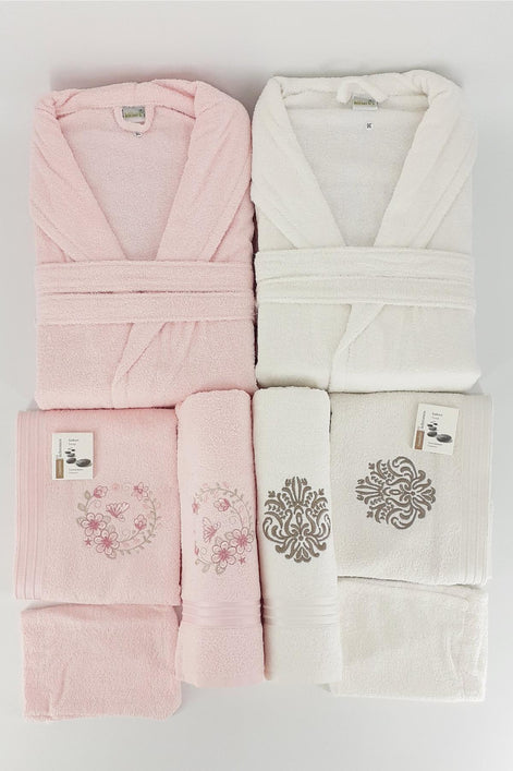 Nurpak Unisex Yetişkin Aile Bornoz Seti Bedesten 10 Parça