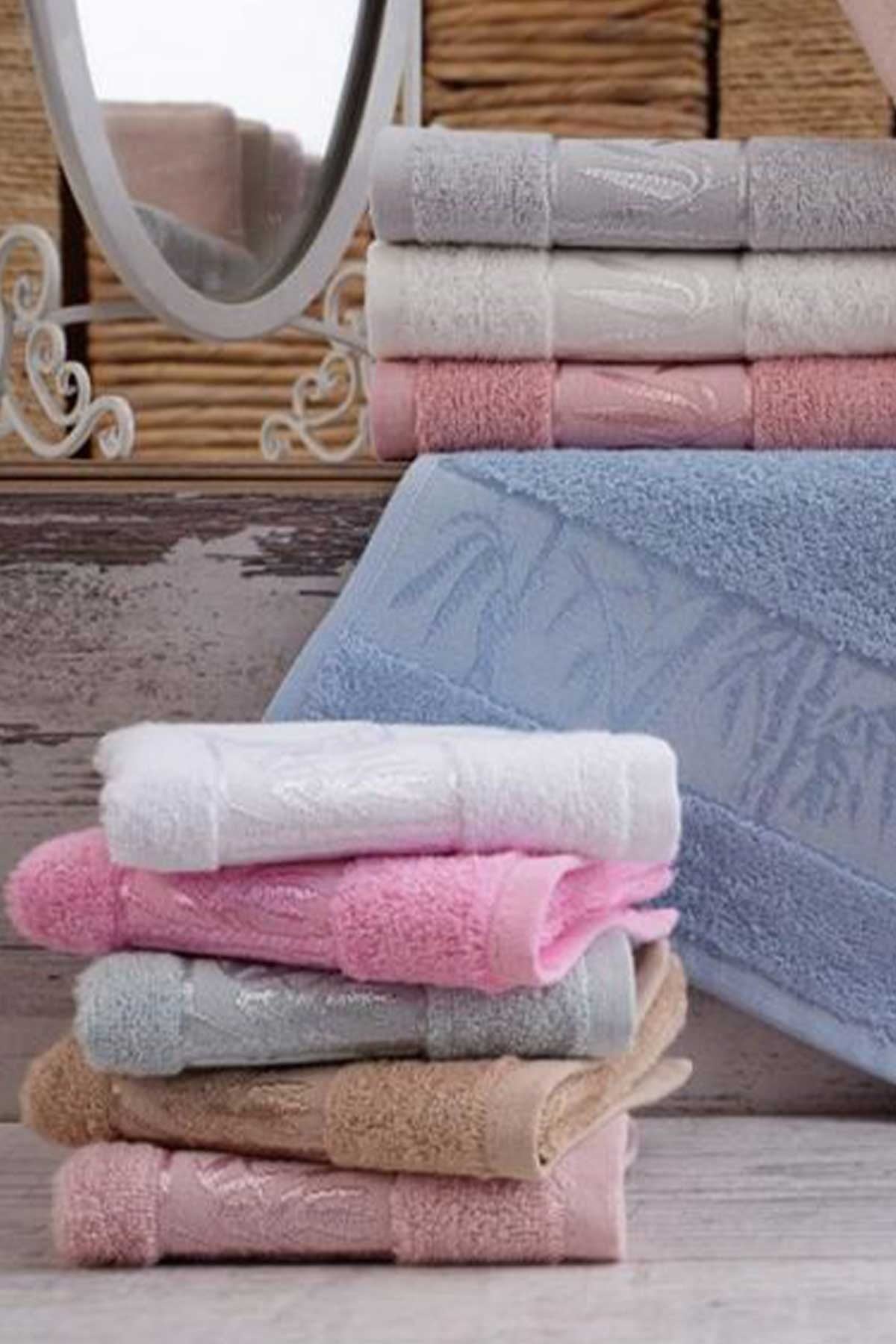 Nurpak Unisex Yetişkin Banyo Havlusu Bambu Jakarlı 90x145