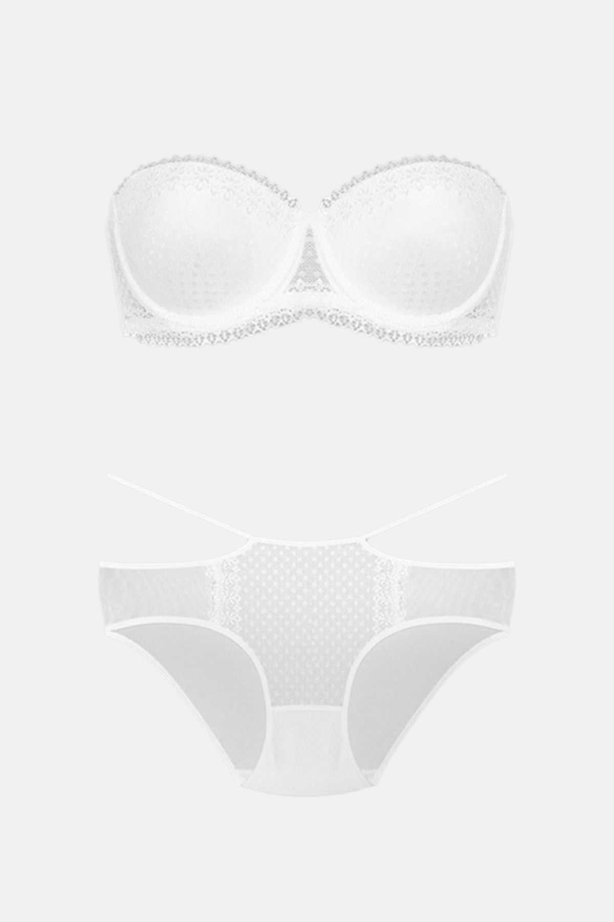 Nurteks Kadın Fantezi Destekli Straplez Sütyen ve Külot Takım Push-Up