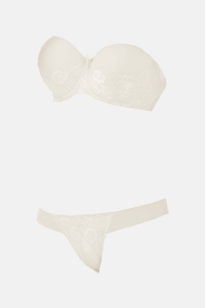 Nurteks Kadın Fantezi Destekli Straplez Sütyen ve Külot Takım Push-Up