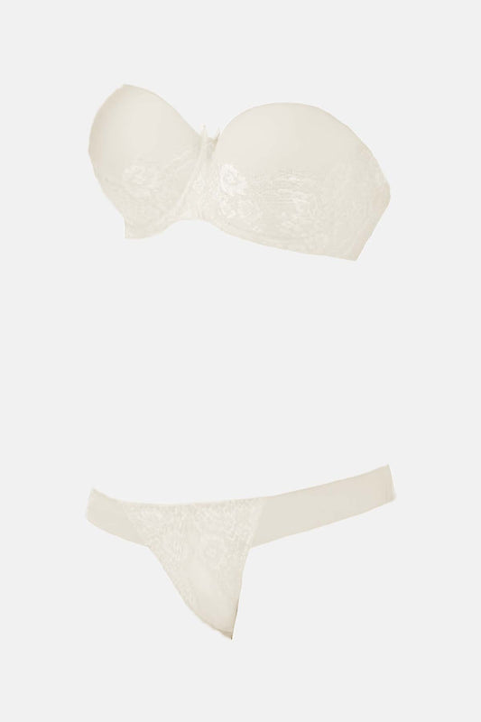 Nurteks Kadın Fantezi Destekli Straplez Sütyen ve Külot Takım Push-Up