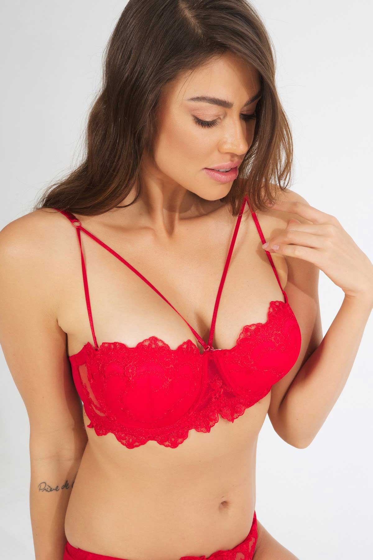 Nurteks Kadın Fantezi Destekli Sütyen ve Külot Takım