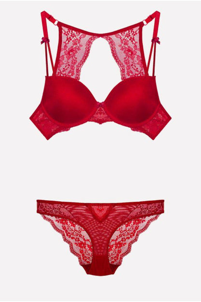 Nurteks Kadın Fantezi Destekli Sütyen ve Külot Takım Push-Up