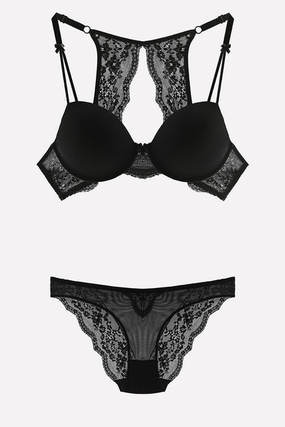 Nurteks Kadın Fantezi Destekli Sütyen ve Külot Takım Push-Up