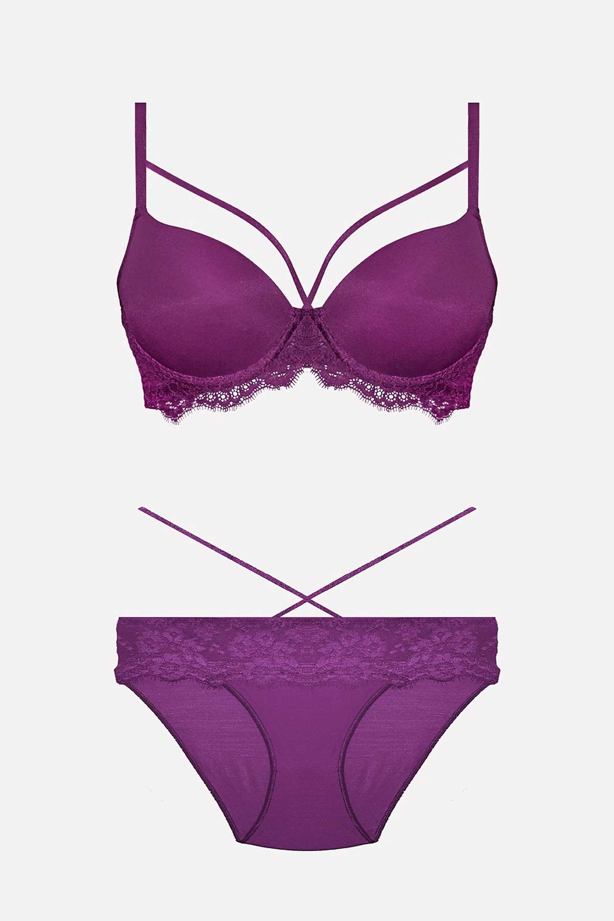 Nurteks Kadın Fantezi Desteksiz Sütyen ve Külot Takım