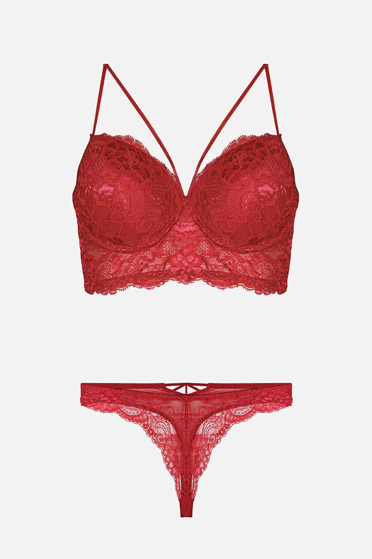 Nurteks Kadın Fantezi Desteksiz Sütyen ve Külot Takımı