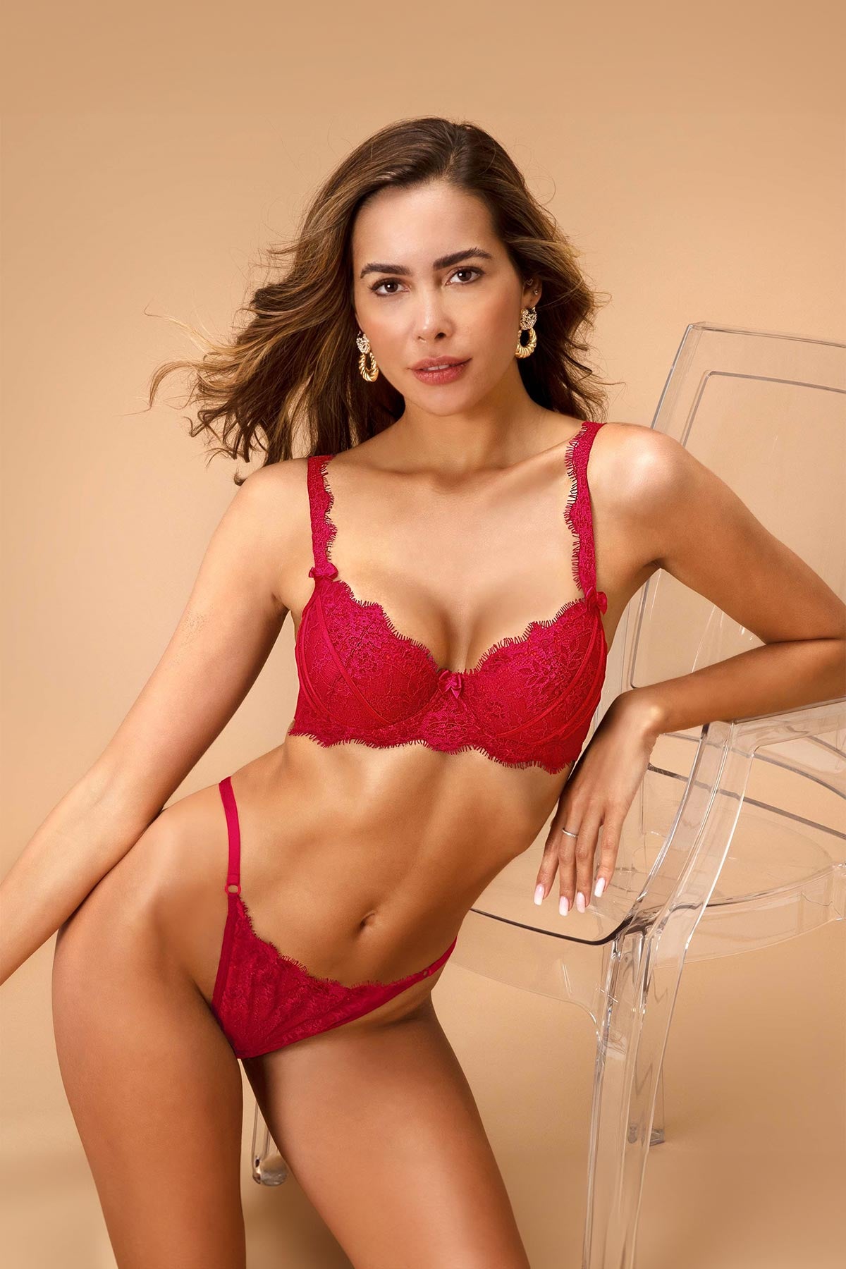 Nurteks Kadın Fantezi Desteksiz Sütyen Ve Külot Takımı Danteli