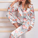 Nurteks Kadın Gömlek Pijama Takımı Saten Çiçekli