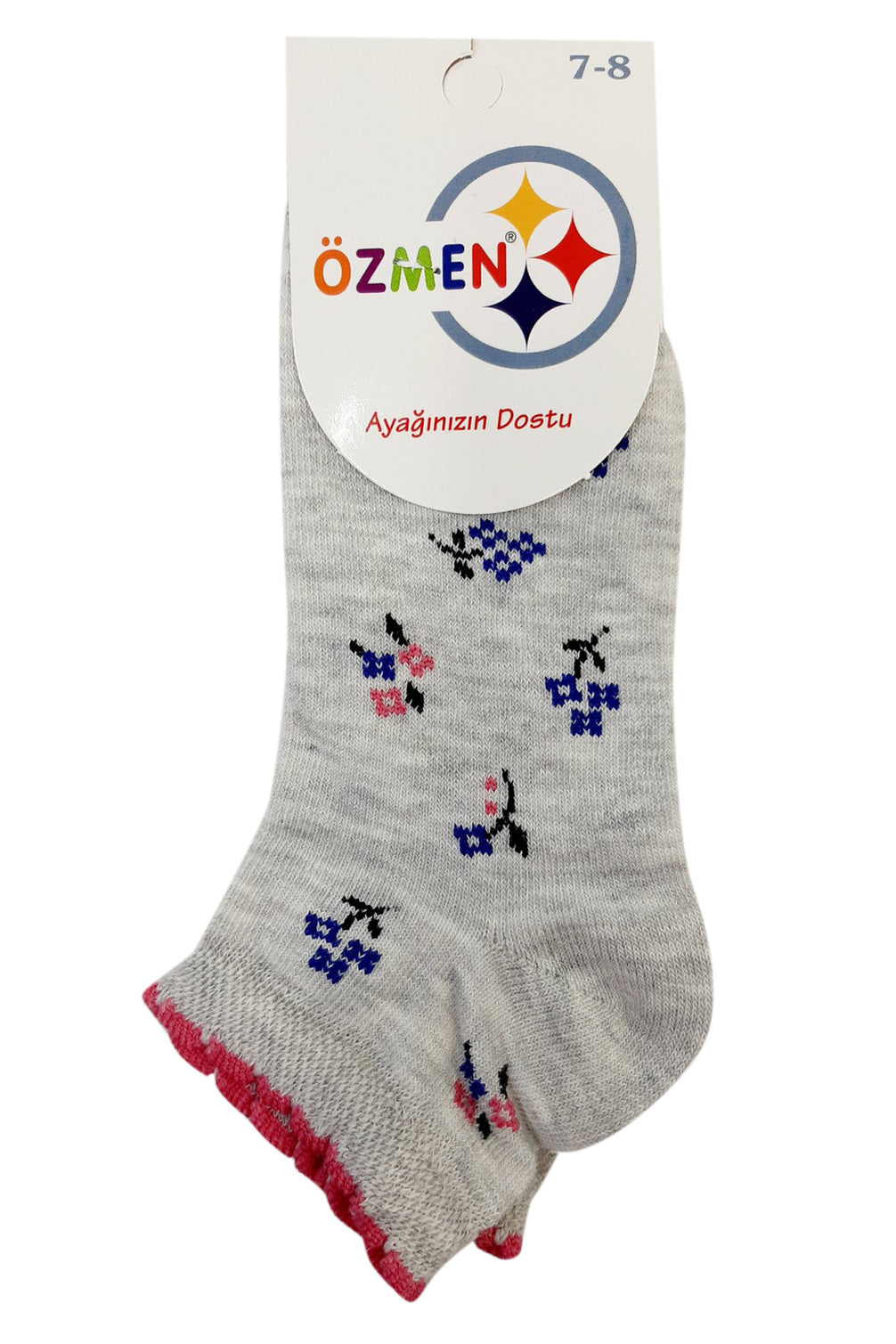 Özmen Kız Çocuk Sneaker Çorap Desenli