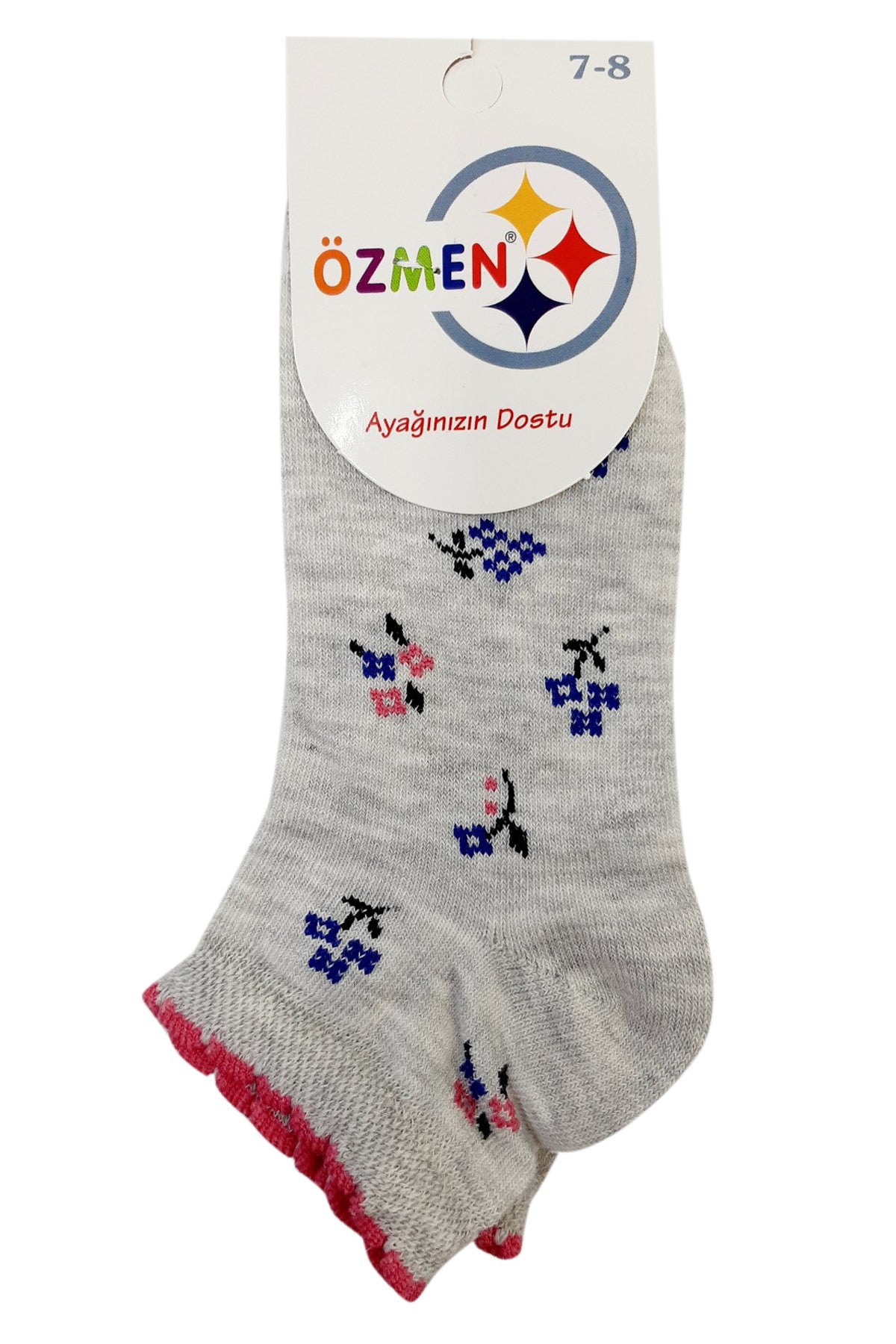 Özmen Kız Çocuk Sneaker Çorap Desenli