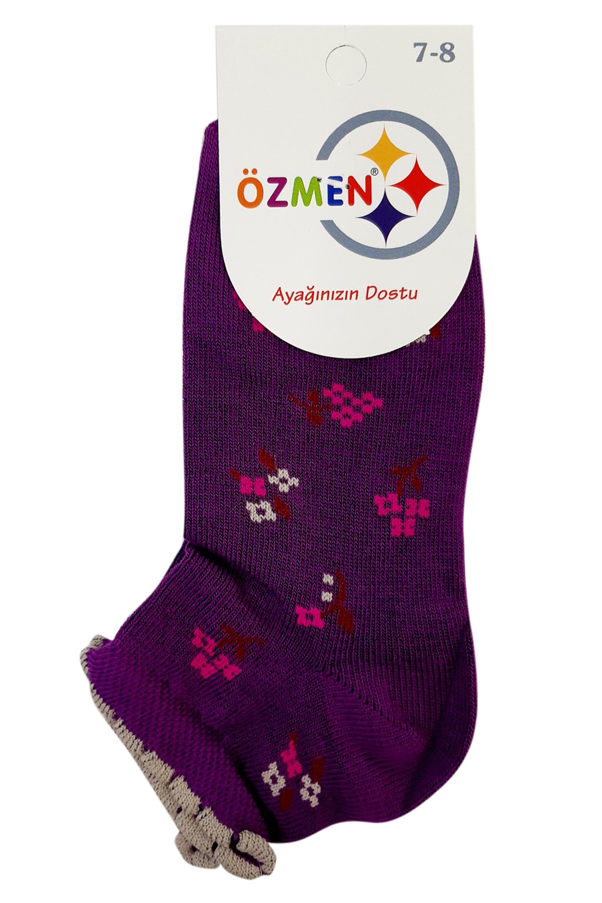 Özmen Kız Çocuk Sneaker Çorap Desenli