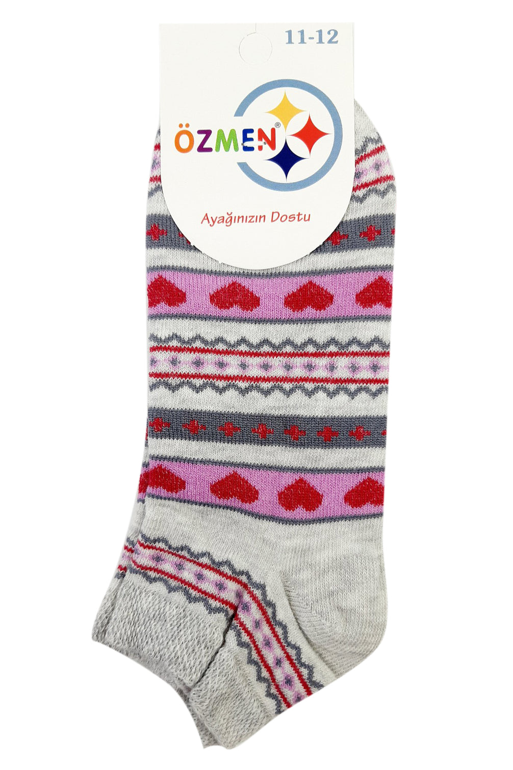 Özmen Kız Çocuk Sneaker Çorap Desenli