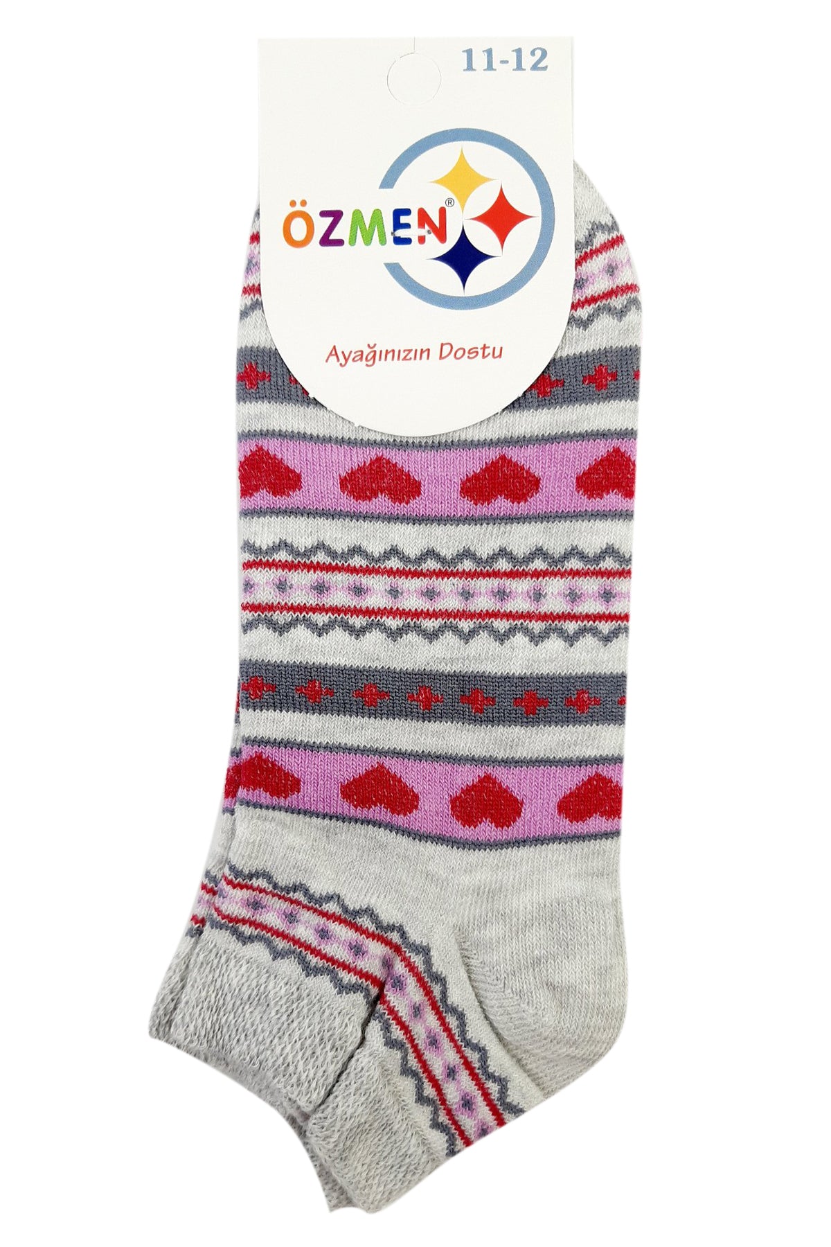Özmen Kız Çocuk Sneaker Çorap Desenli