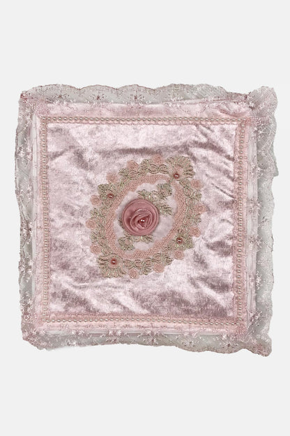 Palet Çeyiz Hurç Kadife Orta Boy Kenarları Güpür 40X40 Cm