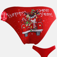 Papatya Dr Bungy Kadın Bikini Külot Yılbaşı Baskılı