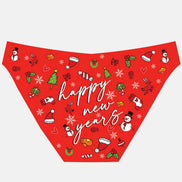 Papatya Dr Bungy Kadın Bikini Külot Yılbaşı Baskılı