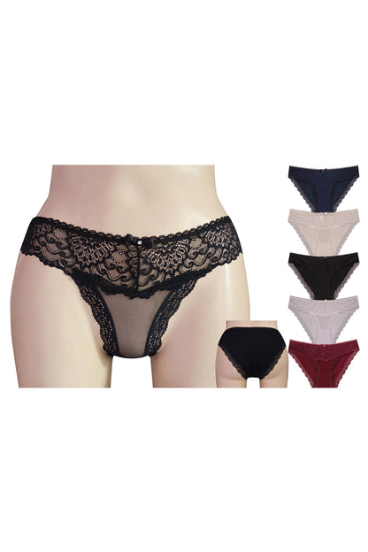 Papatya Helena Paris Kadın Bikini Külot Ön ve Arka Tül Yanı Dantel