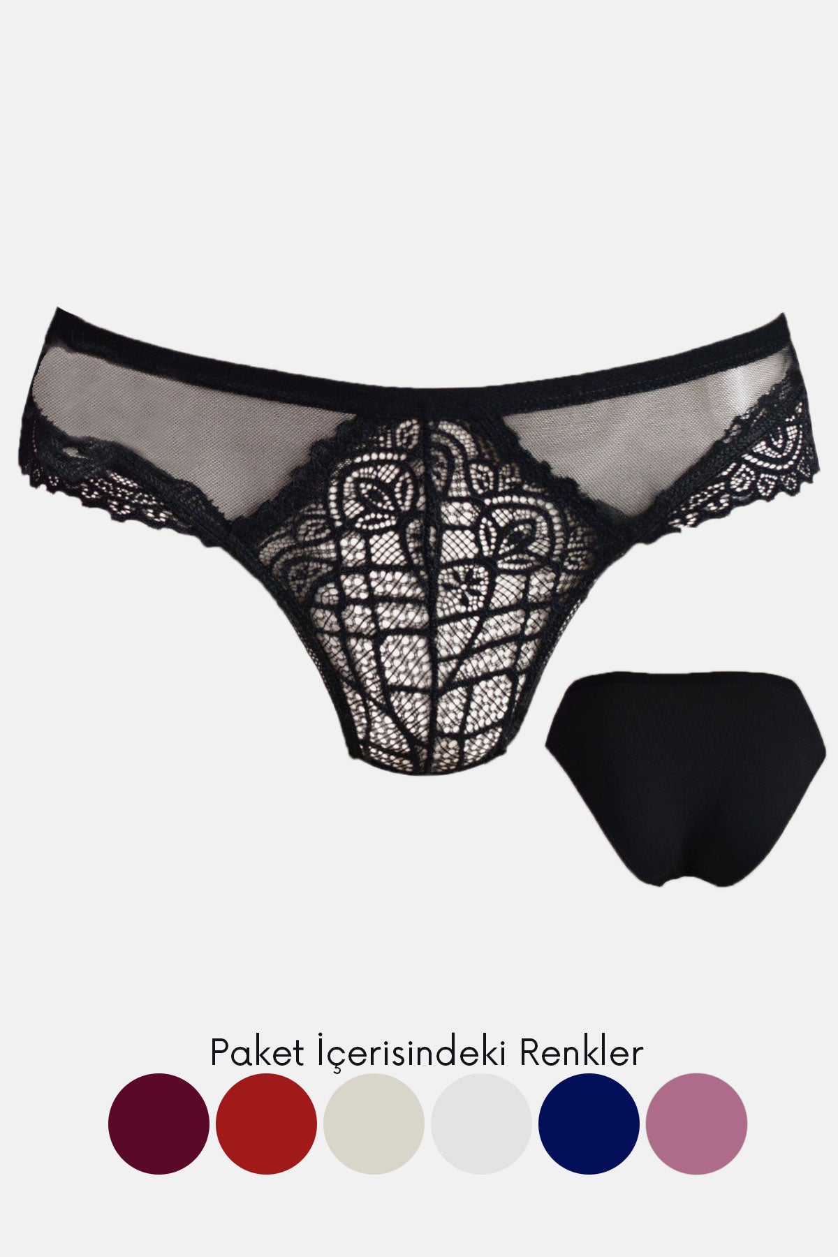 Papatya Kadın Bikini Külot Ön Orta Ve Yan Bant Arka Pamuk