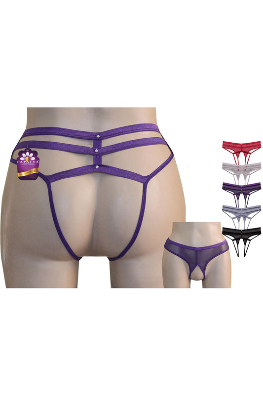 Papatya Kadın Bikini Külot Ön Üst Tül Arka İpli