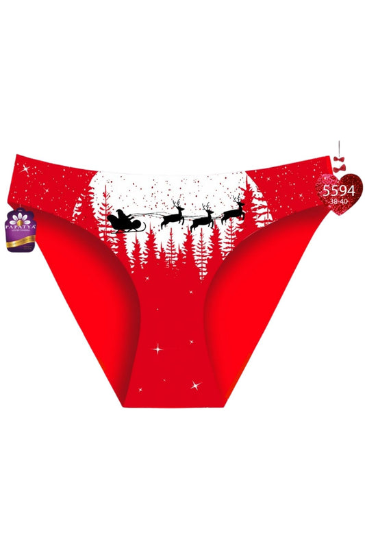 Papatya Kadın Bikini Külot Ön Yılbaşı Baskılı