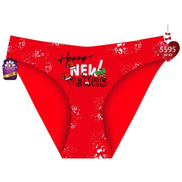 Papatya Kadın Bikini Külot Ön Yılbaşı Baskılı