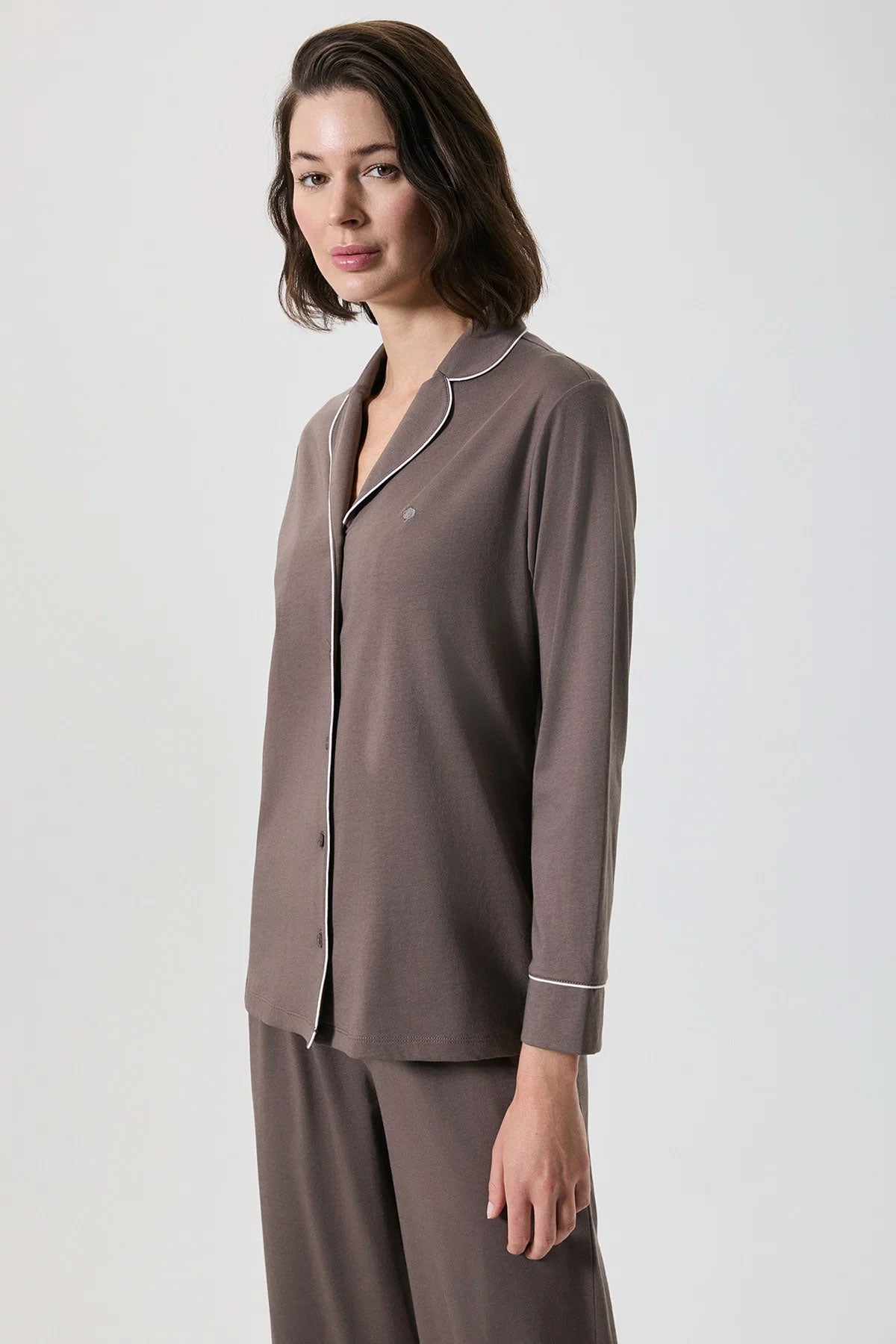 Penyemood Kadın Pijama Takımı Gömlek Yaka Pamuklu