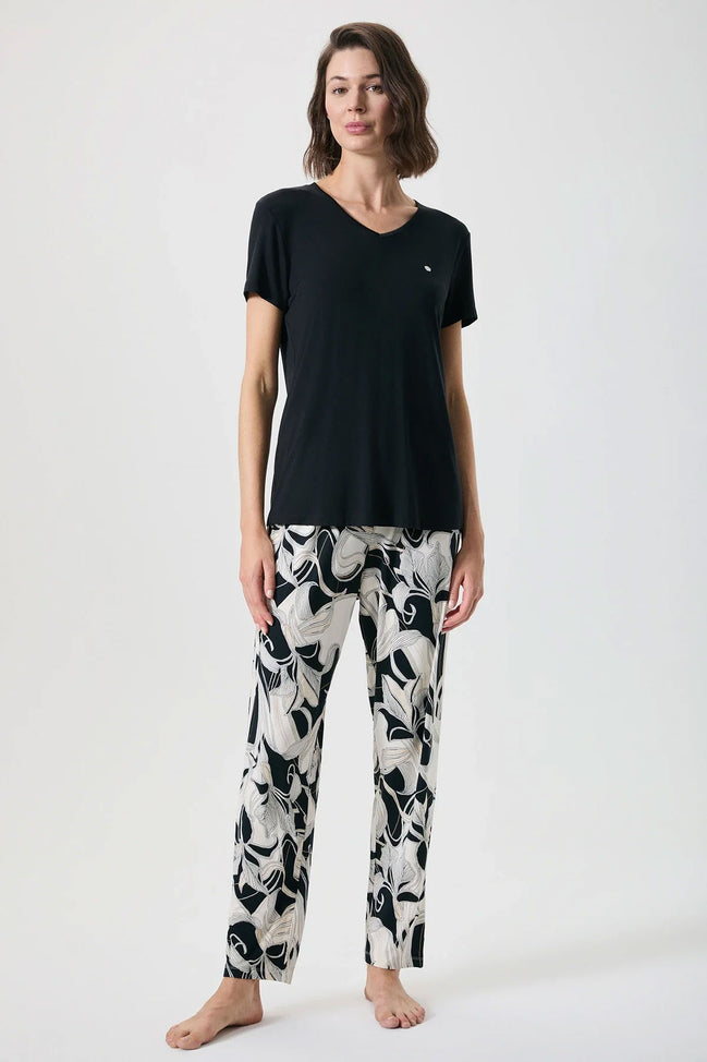 Penyemood Kadın Pijama Takımı Viskon Kısa Kollu