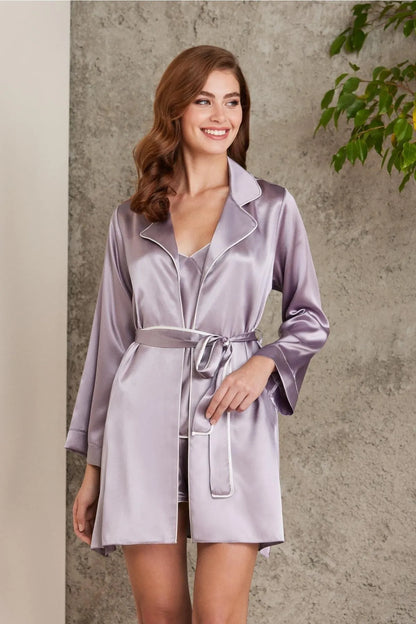 Piere Cardin Kadın Saten 4'lü Çeyizlik&Fantezi Pijama Takımı