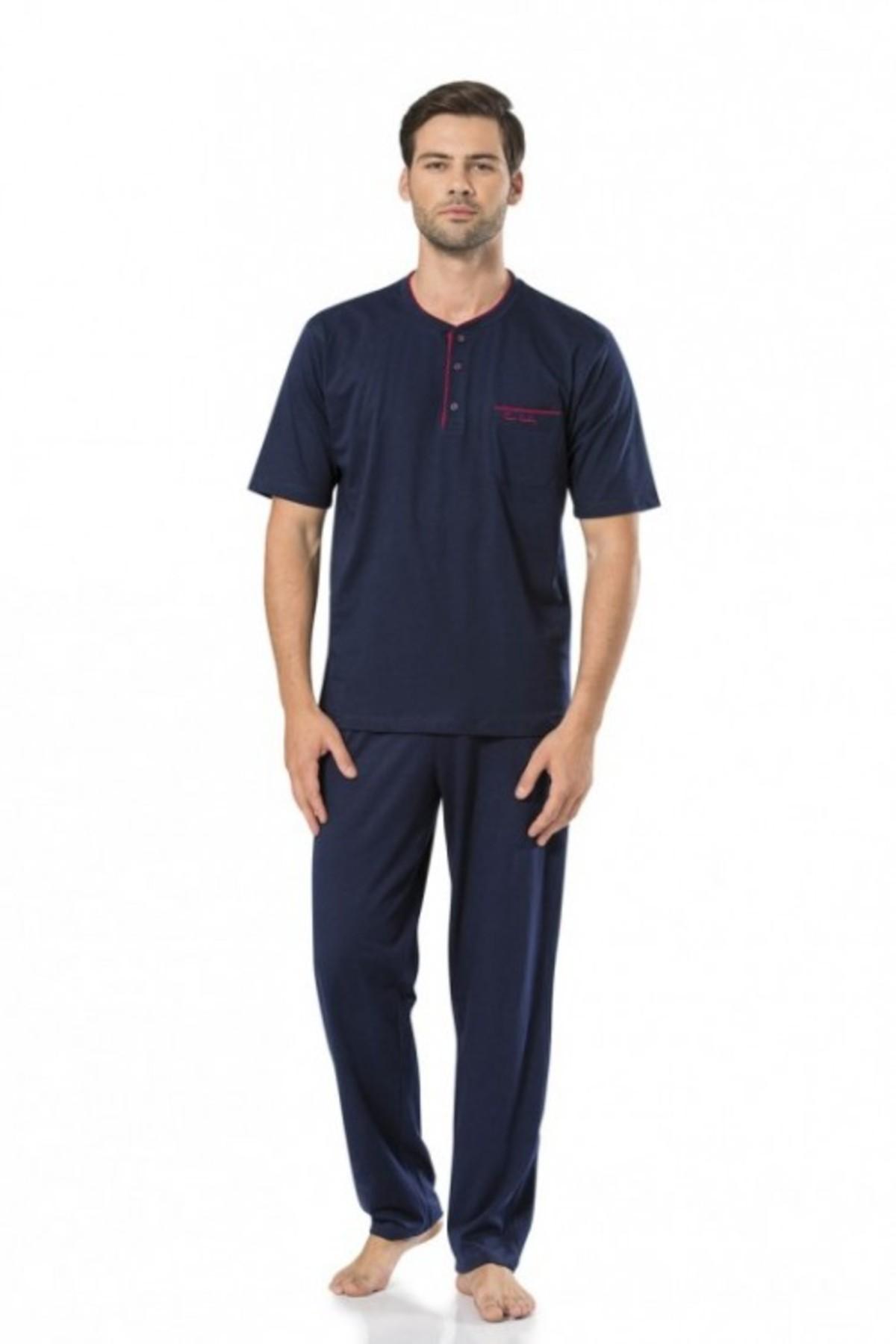 Pierre Cardin Erkek 3'lü Pijama Takımı 3 Düğmeli