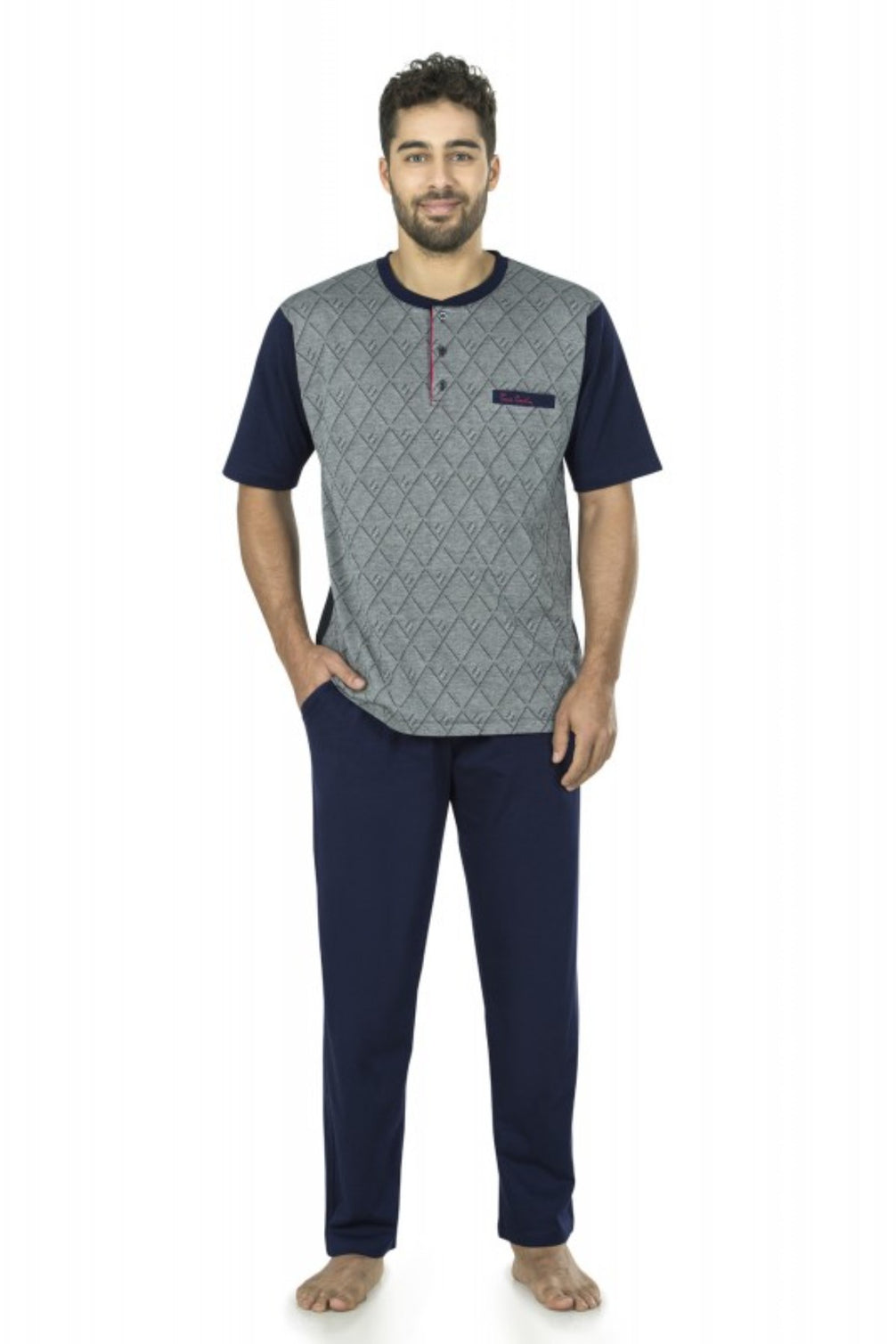Pierre Cardin Erkek Çeyizlik 3'lü Pijama Takımı Jakarlı
